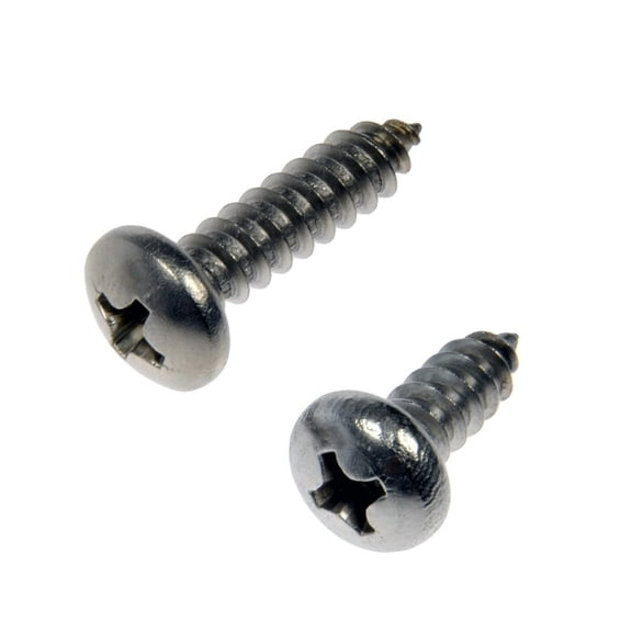 KarParts360 Self Tapping Screws | Stainless Steel Material | Clear, Zinc Finish | Coarse Thread | Phillips Drive Style | Pan Head Shape | 12 Pieces