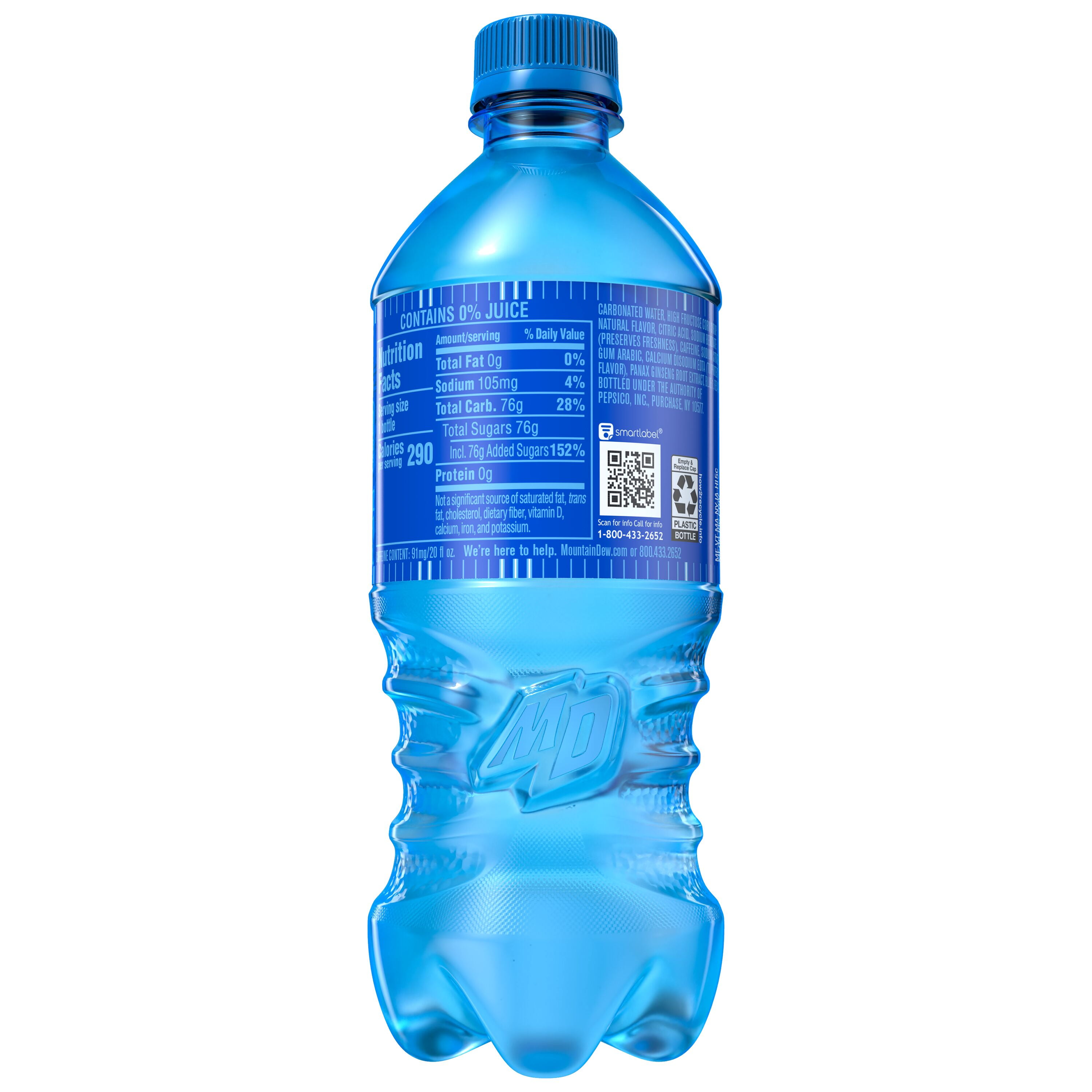 Mountain Dew Voltage Raspberry Citrus & Ginseng Soda Pop, 20
