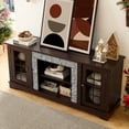 thumbnail image 3 of Resenkos 58-Inch Modern Entertainment Center with Faux Stone Finish - Cherry, 3 of 16