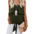 thumbnail image 1 of Sherrylily Women Ruffle Tie Front Chiffon Shirts Strapless Tiered Tube Tops, 1 of 4