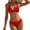 Red, variant on Women's Solid Spaghetti Strap Bralette Bikini Set Two Piece Swimsuit