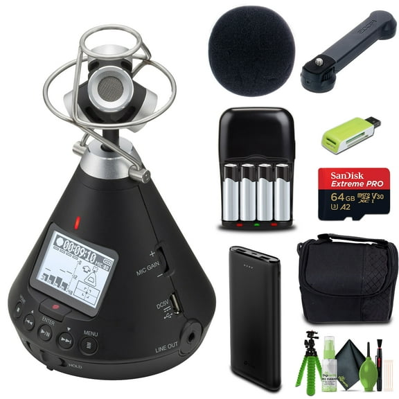Zoom H3-VR 360° Audio Recorder Records Ambisonics with Accessories