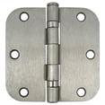 thumbnail image 4 of Stone Harbor Hardware 4" Ball-Bearing Door Hinges, 5/8" Radius Corner, Satin Chrome, 2-Pack, 4 of 51