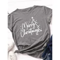 thumbnail image 1 of Camiseta con estampado de árbol de Navidad para Mujer, blusa holgada de manga corta con cuello redondo para Mujer, ropa para Mujer, 1 of 5