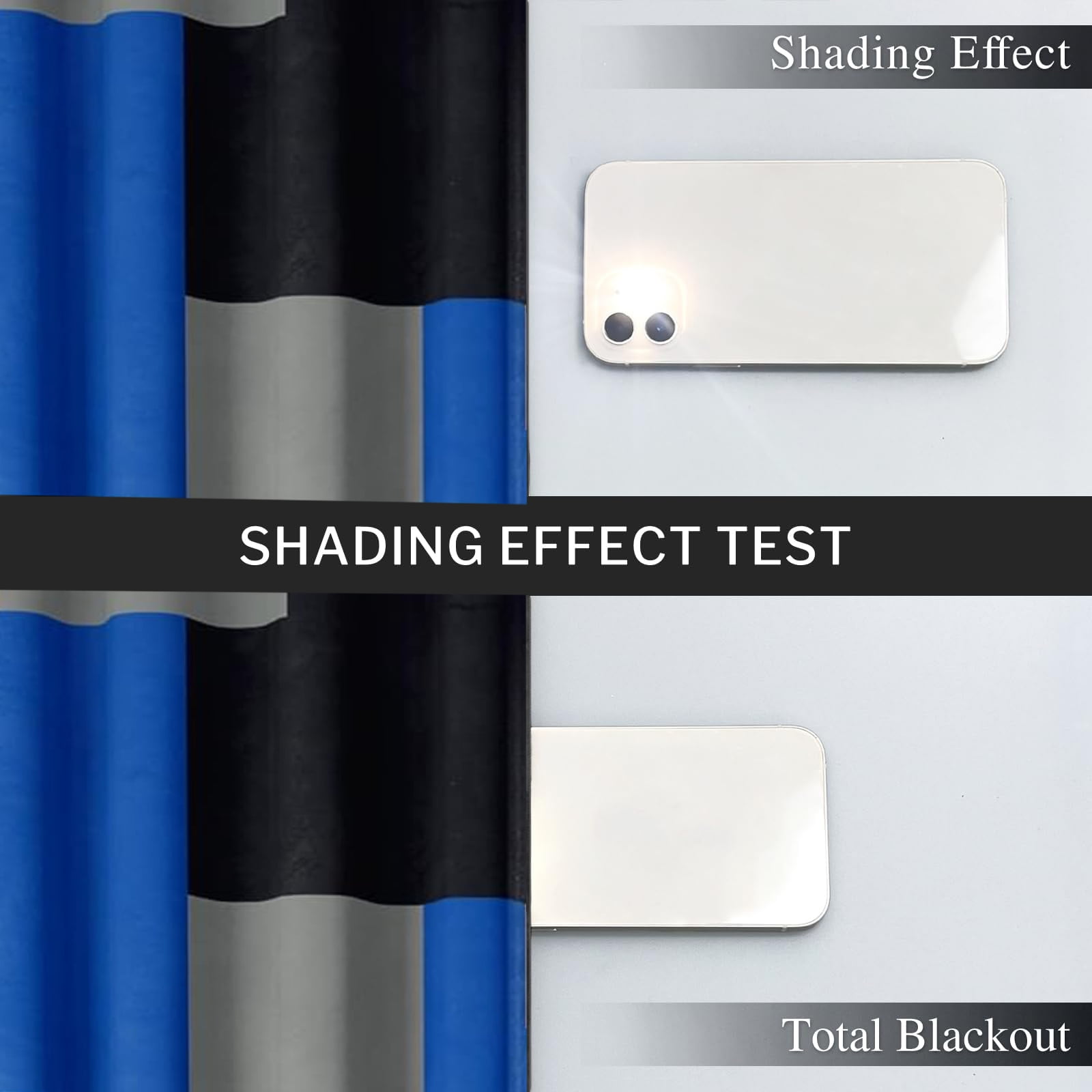 NIUBIER Blackout Curtains for Bedroom,Blue and White Black Out Curtains for Living Room Modern Geometric Abstract Room Curtains, 52" x 84"