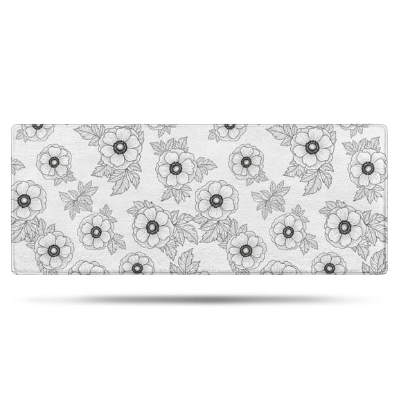 Pioneer Flower Floral Print Pattern Bathroom Rugs Mat, Non Slip Microfiber Bathroom Rug with Rubber Backing, Soft Mats for Bathroom Floor Tub Shower, 24"x60"