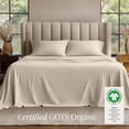 thumbnail image 3 of Bare Home Organic Jersey Sheet Set - 100% Organic Cotton - Deep Pocket - 4 Piece - Queen, Sand, 3 of 10