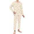 thumbnail image 2 of DISNIMO Yellow Cat Pajama Set for Kids Girls Pajamas Size 3-4 Sets Long Sleeve Pjs for Toddler Boys Sleepwear Set for Kids 2 Piece Pj Sleepwear for Girls Crewneck, 2 of 7