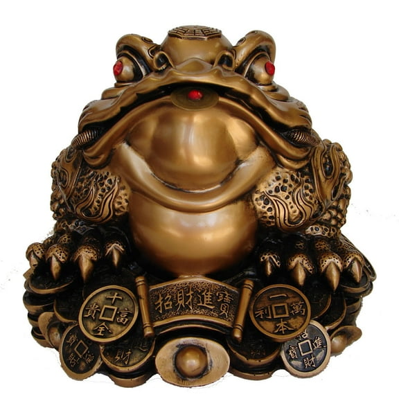 Feng Shui Frog, Money Frog, Three-Legged Toad with Chinese Coins