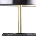 thumbnail image 3 of Benjara Aria 21" Table Lamp- Round- Dome Shade- Dark Silver- Black Faux Leather, 3 of 7