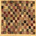 thumbnail image 1 of Ahgly Company Indoor Square Abstract Brown Contemporary Area Rugs, 4' Square, 1 of 4