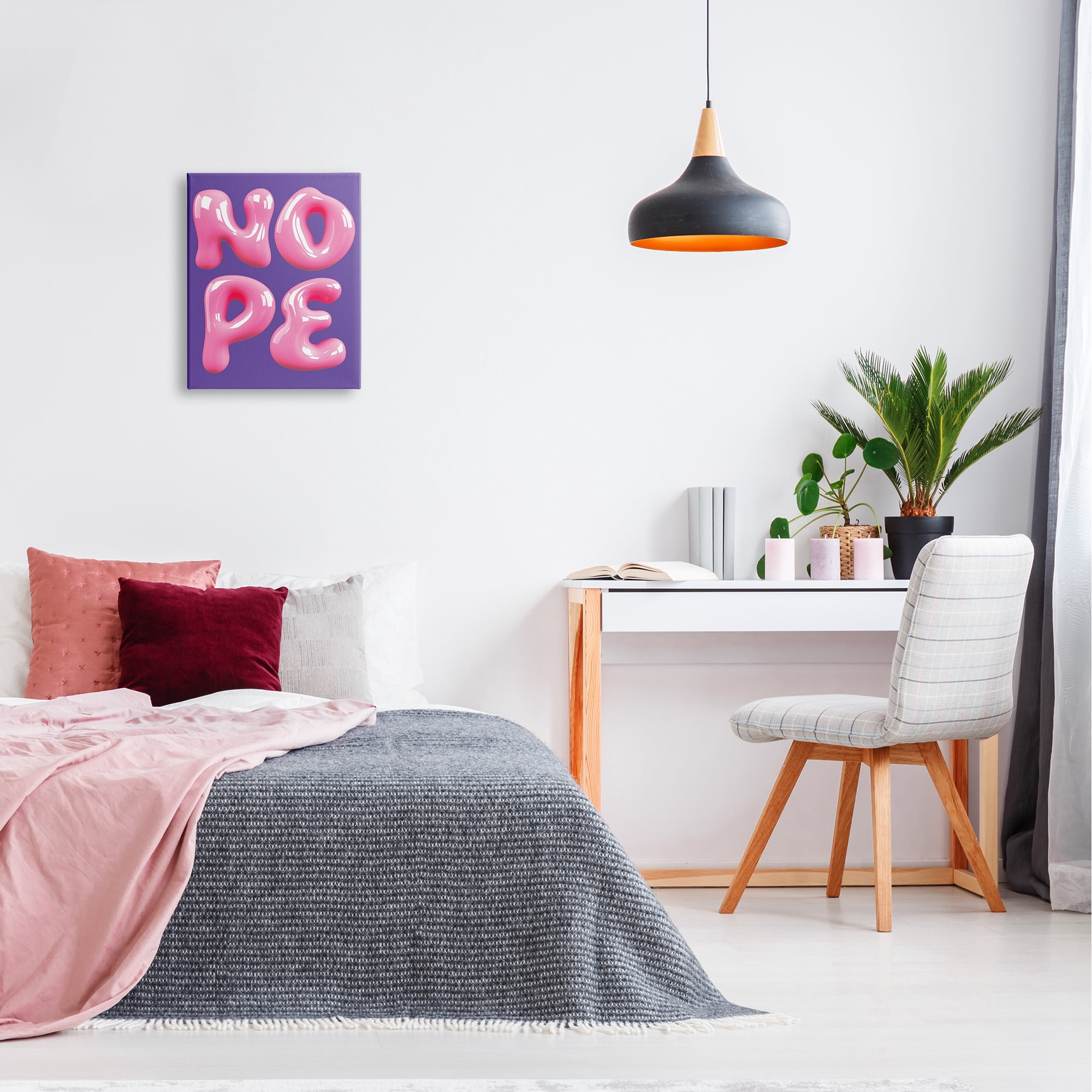 Stupell Industries Abstract Nope Bold Text Typography Painting Gallery Wrapped Canvas Art Print Wall Art, 16 x 20