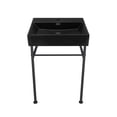 thumbnail image 3 of Claire 24 Ceramic Console Sink Matte Black Basin Chrome Legs, 3 of 7