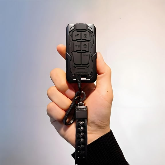 Keychain, Key Case & Heavy Zinc Alloy Key Fob Cover Accessories for Jeep Grand Cherokee, Dodge Models, Fiat Dart, Chrysler 200/300