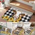 thumbnail image 6 of Bathroom Rugs 2x3 Ft, Farmhouse Cow Non Slip Area Rugs for Kitchen Bedroom Entryway, Vintage Country Sunflower Black Buffalo Plaid Washable Carpet Runner Rug Floor Mats for Bedroom Home Decor, 6 of 9