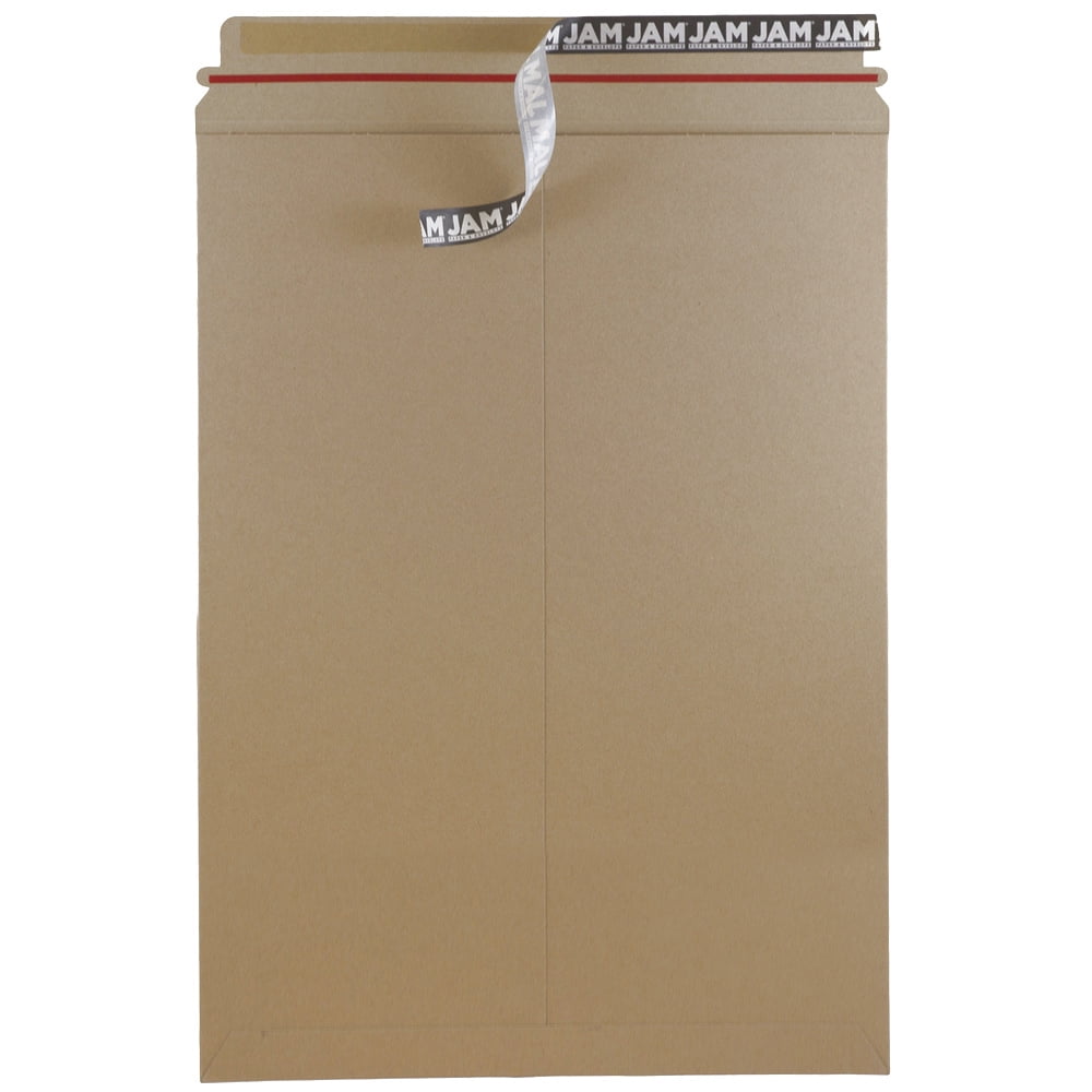 JAM Stay-Flat Photo Mailer Envelopes with Peel & Seal Closure, 13 x 18, Brown Kraft, Sold Individually