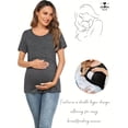 thumbnail image 4 of Yawrut 2-Pack Set Women's Nursing Tops for Breastfeeding Maternity Shirts Double Layer Pregnancy Clothes Postpartum Tee Shirt, 4 of 5