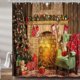 thumbnail image 1 of Cortina De Ducha Decorativa De Navidad, Árbol De Navidad Chimenea Sala Año Nuevo Actualización Cortina De Ducha De Tela De Poliéster,11 Feliz Sencillez, 1 of 3