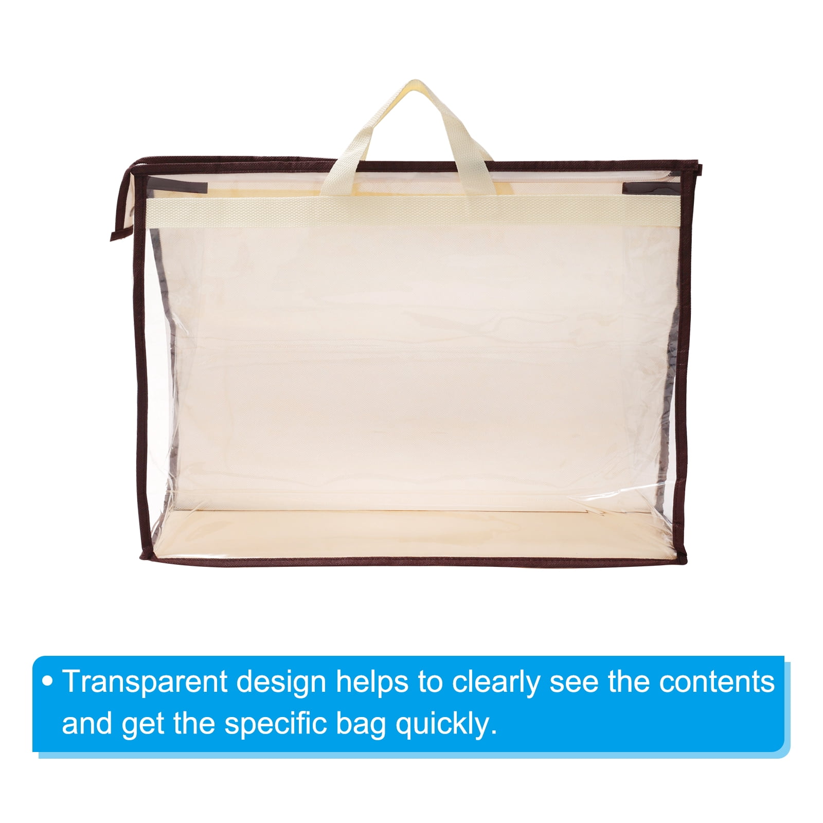 Unique Bargains Handbag Dust Purse Storage Organizer Cover 15.35"x4.92"x13.39" Beige