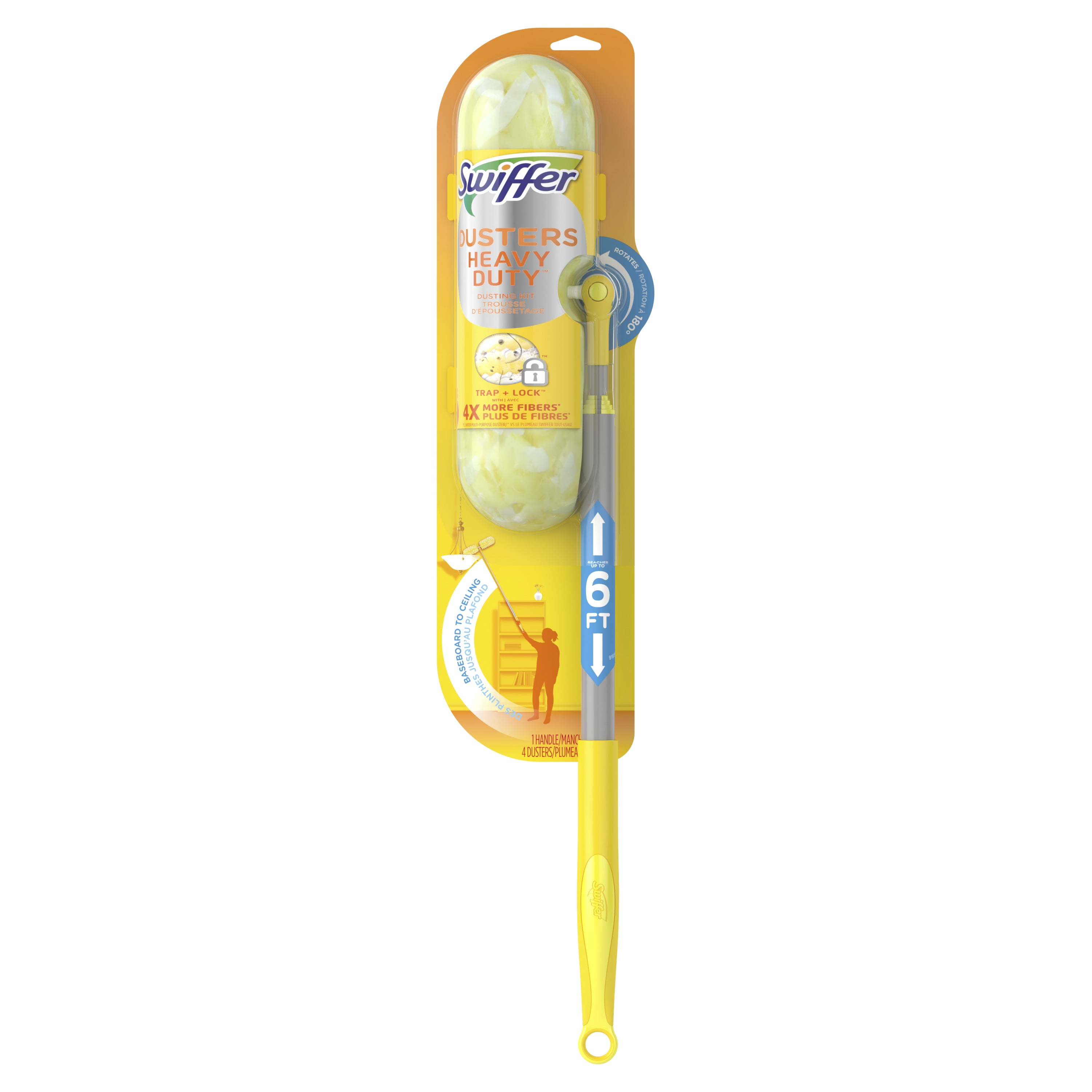Swiffer Dusters Heavy Duty Super Extendable Handle Starter Kit, 1 handle, 4 dusters Walmart