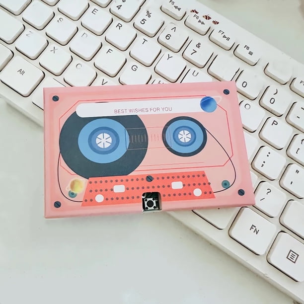 Tarjeta de felicitación grabable por voz en casete estilo años 60 – Tarjeta de mensaje de audio vintage, inserto personalizado, regalo retro nostálgico para cumpleaños, aniversarios, fiestas