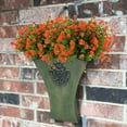 thumbnail image 4 of Sinhoon 8 Bundles Outdoor Artificial Flowers UV Resistant Fake Boxwood Plants, Faux Greenery for Indoor Outside Hanging Plants Garden Porch Window Box Home Wedding Farmhouse Decor (Orange Red), 4 of 10