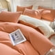 thumbnail image 5 of Juegos de colcha y cubrecama para todas las estaciones: juego de cama de 4 piezas, sábanas lavables de color liso, funda nórdica y fundas de almohada, sábanas de algodón lavado., 5 of 9