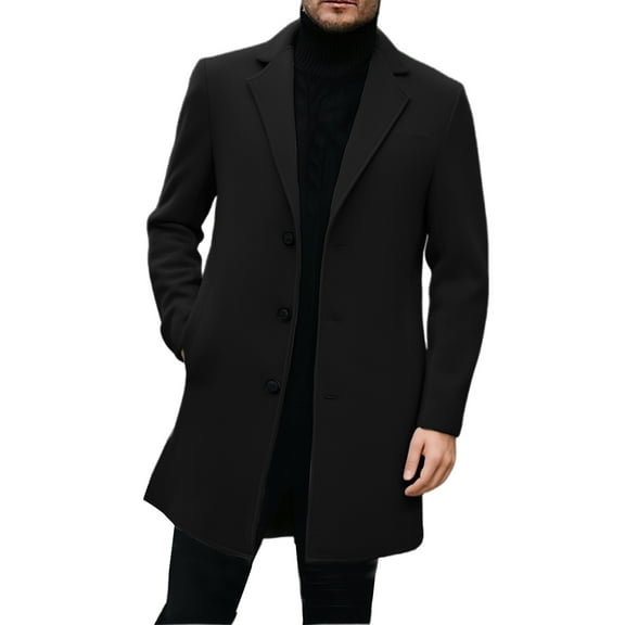 Daznico Jackets for Men,Slim Fit Short Anorak Coat Blend Peacoat Jacket for Autumn Winter Windproof Outdoor Casual Wear,Mens Winter Coats,Size:L