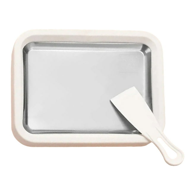 Kit de Machine à Glaçons Roulés à Domicile, Plaque Instantanée avec 2 Grattoirs, Plateau à Glaçons Fait Maison, Machine à Yogourt en Acier Inoxydable pour Enfants