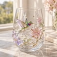 thumbnail image 2 of SLYNSHome Glass Cup with Exquisite Floral and Wildlife Details, Large Capacity Stemless Tumbler for Water Tea and Daily Beverages,Animals and Nature Themed, 2 of 8
