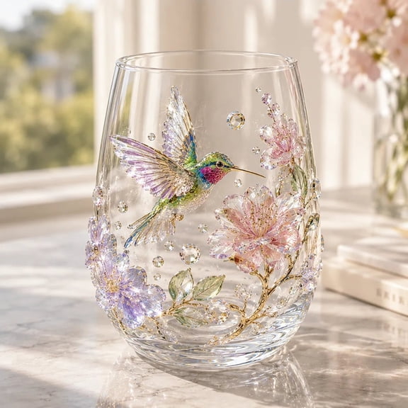 15oz Animal Themed Glass Cup, Nature Inspired Large Capacity Tumbler with Exquisite Details for Daily Drinks.