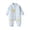 Blue, variant on QIbmong Infants Newborn Romper Button down Long Sleeve Collared V Neck Bodysuit Casual Claw Embroidery Cute Winter Warm Clothing Sets(12-18 Months,Yellow)