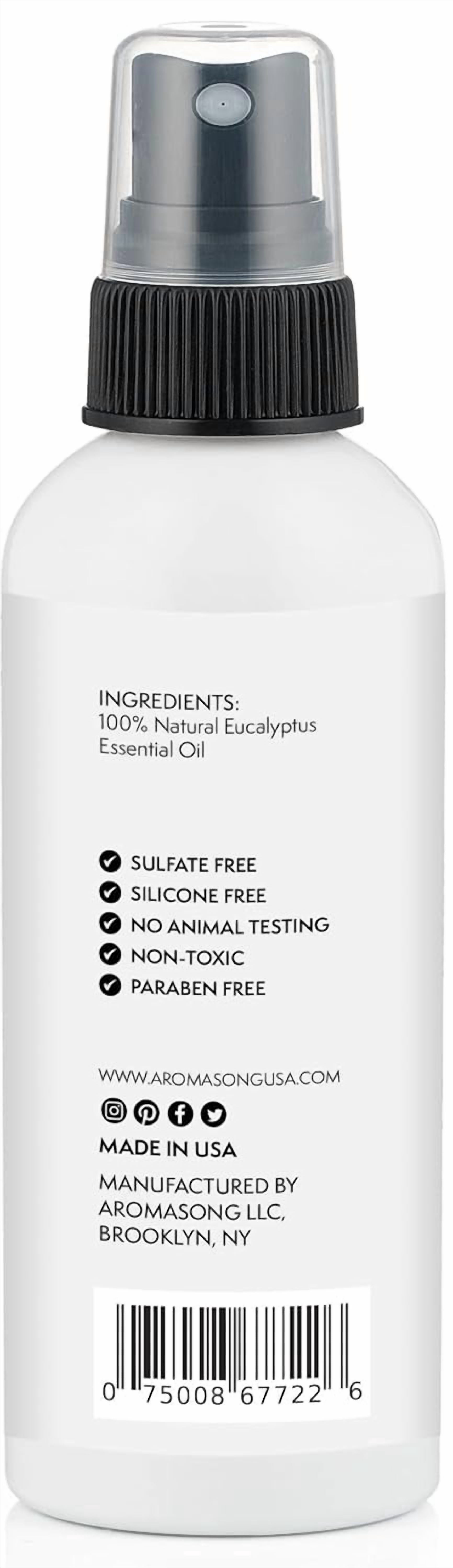 Aromasong Eucalyptus Shower Spray Aromatherapy, 100% Natural Eucalyptus Spray for Shower – Made in USA, Pure Essential Oil Mist for Sinus Relief & Spa-Like Steam, 4 fl oz | 2-Pack