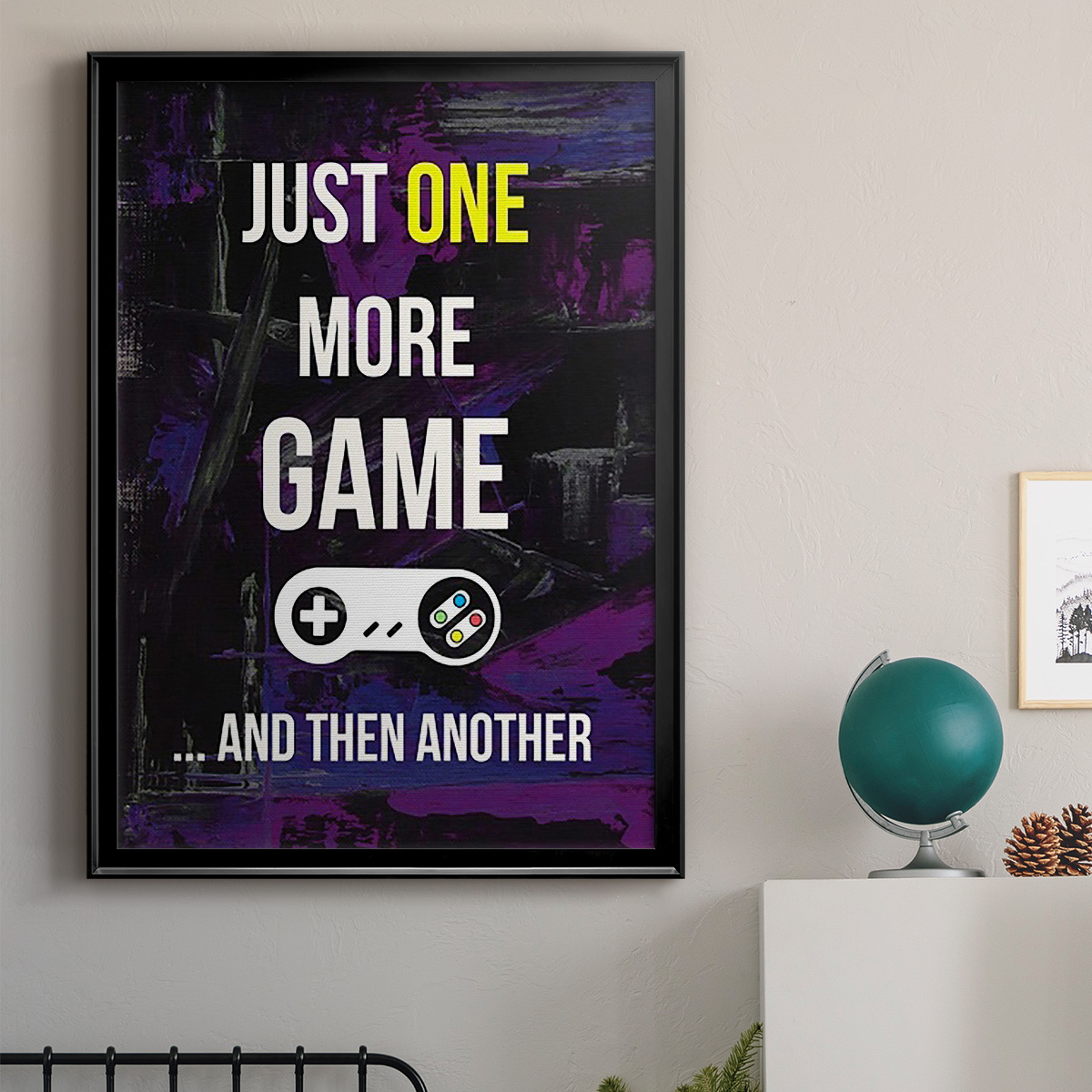 Gamer at Play II Premium Framed Print, in Gold, Black, or Silver - Ready to Hang