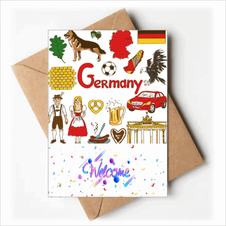 Germany Landscap Animals National Flag Welcome Back Greeting Cards Envelopes Blank