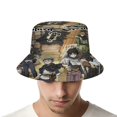 thumbnail image 4 of Trébol Negro Sombrero bucket para adultos, gorra de protección solar, sombrero de pescador plegable para viajes al aire libre, pesca y actividades de verano, 4 of 6