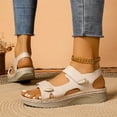 thumbnail image 5 of KEVCHE Womens Arch Support Walking Sandals, Comfortable Open Toe Wide Width Orthopedic Sandals, Adjustable Hook Loop Strap Summer Dressy Non Slip Slingback Flat Sandals, 5 of 7