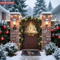 thumbnail image 5 of Elegant Metal Hanging Christmas Tree Wind Spinner - Geometric Design with Golden Glitter for Yard & Garden Decor, 5 of 7
