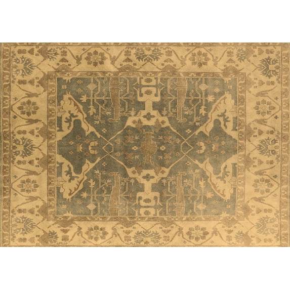 Ahgly Company Indoor Rectangle Oriental Brown Industrial Area Rugs, 7' x 9'