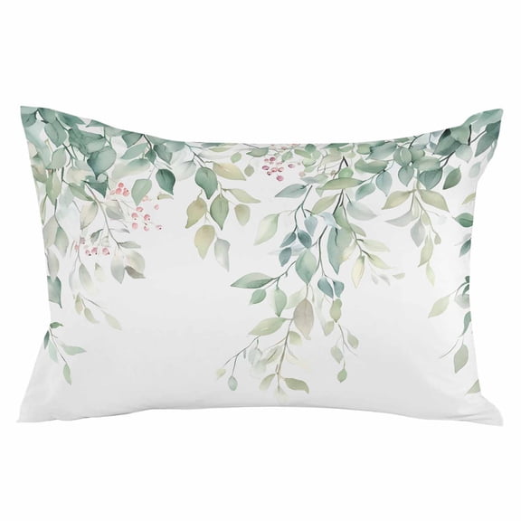Sage Green Botanical Spring Summer Body Pillow Cover, Pillowcase Protectors with Zipper, Breathable Decorative Throw Pillow Case Cover, Pillow Shams for Couch Sofa 24x36Inch