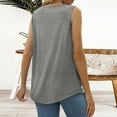 thumbnail image 6 of WAYUTE Tank Tops for Women Summer Vest Loose Pleated Square Neck Sleeveless Solid Color Curved Hem Loose Large Size Blouse Top, 6 of 7