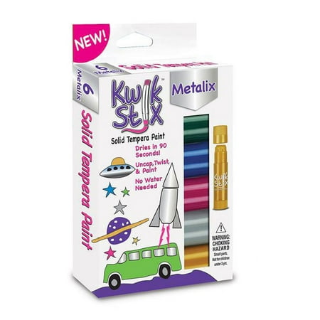 UPC: 0194629093014 | The Pencil Grip Kwik Stix Solid Tempera Paint Stick 6 Assorted Metalix Colors Per Pack 6 Packs