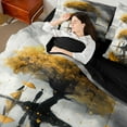 thumbnail image 4 of Manfei Romantic Yellow Tree Boy Girl Bedding Comforter Set 7-Piece,Happy Valentine's Day King Bedding Sets,Sweet Lover Couple Ultra Soft Bed Sheets,Super Cozy Room Decor,Reversible, 4 of 8