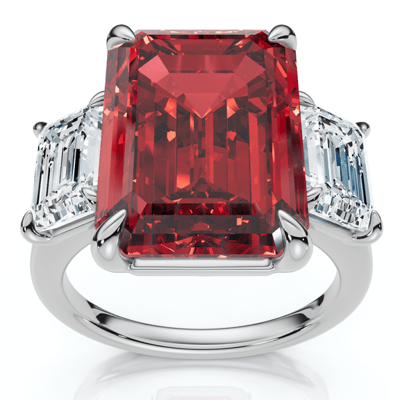 Pompeii 13Ct Ruby & Diamond Ring Lab Grown (F/G,VS1-VS2)
