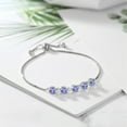 thumbnail image 3 of Gem Stone King 2.56 Ct Round Blue Tanzanite G-H Lab Grown Diamond 925 Sterling Silver Tennis Bracelet for Women, 3 of 3