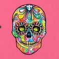 thumbnail image 5 of Wild Bobby Dean Russo Colorful Sugar Skull Streetwear Women Slim Fit Junior Tee, Hot Pink, Medium, 5 of 5