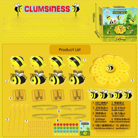 Juego de mesa con abeja pequeña y cuentas magnéticas, juguete de pesca para niños, juego de mesa interactivo multijugador para padres e hijos, juegos de escritorio