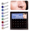 thumbnail image 2 of 40PCS Geometric Nose Stud Jewelry Accessories Decoration for Women Men Stylish Body Piercing 24PCS, 2 of 9