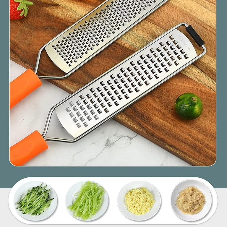 Stainless Steel Cheese Grater Hand-held Kitchen Tool with Protector & Brush  for Parmesan Cheese Citrus Lemon Chocolate 