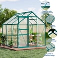 thumbnail image 1 of Serre de Marche en Polycarbonate 6 X 6 Pi - Cadre en Aluminium Robuste, Évent de Toit Ajustable, Porte Verrouillable, Transport Léger Amélioré, Rétention de Chaleur - Extérieur Toutes Saisons pour Jardin, Patio, Cour Arrière, 1 of 7